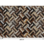 Kép 12/12 - Luxus bőrszőnyeg, barna/fekete/bézs, patchwork, 140x200 , bőr TIP 2