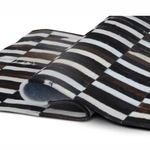 Kép 5/8 - Luxus bőrszőnyeg, barna /fekete/fehér, patchwork, 120x180, bőr TIP 6