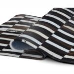 Kép 5/8 - Luxus bőrszőnyeg, barna /fekete/fehér, patchwork, 141x200, bőr TIP 6