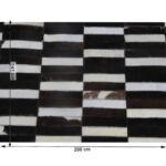 Kép 8/8 - Luxus bőrszőnyeg, barna /fekete/fehér, patchwork, 141x200, bőr TIP 6