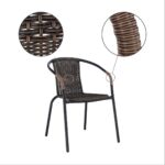 Kép 10/15 - Egymásba rakható szék, barna/fekete fém, DOREN