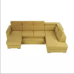 Kép 5/15 - Luxus kivitelű ülőgarnitúra, sárga/barna párnák, jobbos, MARIETA U