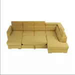 Kép 6/15 - Luxus kivitelű ülőgarnitúra, sárga/barna párnák, jobbos, MARIETA U