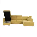 Kép 7/15 - Luxus kivitelű ülőgarnitúra, sárga/barna párnák, jobbos, MARIETA U