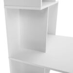 Kép 3/9 - PC asztal könyvespolccal, fehér, FLOKI NEW