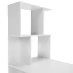 Kép 4/9 - PC asztal könyvespolccal, fehér, FLOKI NEW