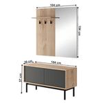 Kép 2/3 - Előszoba, tölgy jaskson hickory/grafit, BERGEN BGD104