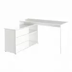 Kép 2/4 - Univerzális sarok PC asztal, fehér, TERINO