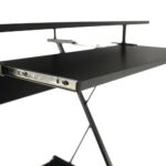 Kép 7/14 - Mozgatható számítógépasztal/Gamer asztal kerekekkel, fekete, TARAK