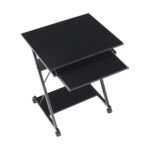 Kép 13/14 - Mozgatható számítógépasztal/Gamer asztal kerekekkel, fekete, TARAK