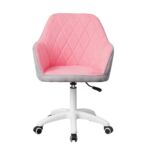 Kép 2/4 - Irodai szék, szövet rózsaszín/szürke/fehér, SANTY