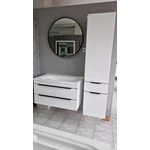 Kép 3/3 - TMP IRON fürdőszobai tükör 80 cm - FEKETE keret - kerek