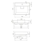 Kép 5/6 - TMP SHARP fali fürdőszobabútor CeraStyle SHARP - 37100 mosdóval - 60 x 48 cm