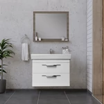 Kép 2/5 - TMP LUX 80 fali fürdőszobabútor - CeraStyle SHARP - 37300 mosdóval - 80 x 48 cm