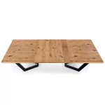 Kép 3/10 - Massive bővíthető étkezőasztal 160-250x90x77 cm világos tölgy/fekete