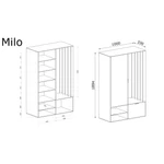 Kép 4/4 - MILO előszoba szekrény, szín: artisan tölgy