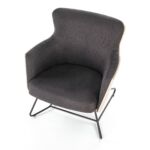 Kép 2/10 - CHILLOUT  fotel sötétszürke / natúr tölgy, lábak - fekete