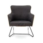 Kép 10/10 - CHILLOUT  fotel sötétszürke / natúr tölgy, lábak - fekete