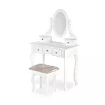 Kép 4/10 - SARA komód konzol székkel, fehér matt