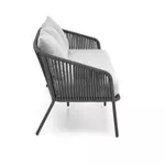 Kép 5/19 - ROCCA kerti garnitúra (kanapé + 2 szék + dohányzóasztal), sötétszürke/világosszürke