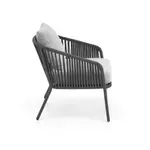 Kép 13/19 - ROCCA kerti garnitúra (kanapé + 2 szék + dohányzóasztal), sötétszürke/világosszürke