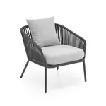 Kép 17/19 - ROCCA kerti garnitúra (kanapé + 2 szék + dohányzóasztal), sötétszürke/világosszürke