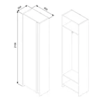 Kép 4/10 - SOLARIS 60 cm-es gardróbszekrény világos tölgy-fehér - 4. kép