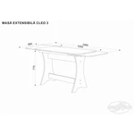 Kép 3/3 - CLEO 3 kihúzható asztal fehér - 3. kép