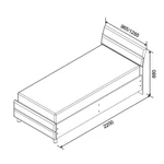 Kép 2/4 - KOSMO STAR ágy ágyráccsal 90x200 bézs - 2. kép