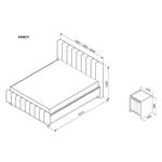 Kép 3/5 - FANCY franciaágy ágyráccsal 140x200 szürke - 3. kép