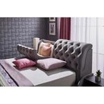 Kép 3/9 - FRANKFURT franciaágy ágyráccsal 180x200 szürke - 3. kép