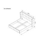 Kép 3/5 - HAMBURG franciaágy ágyráccsal 160x200 bézs - 3. kép