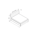 Kép 3/8 - KOSMO franciaágy ágyráccsal 180x200 szürke - 3. kép