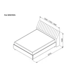 Kép 2/7 - BREMEN franciaágy ágyráccsal 180x200 szürke - 2. kép
