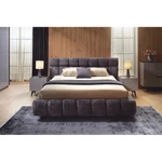 Kép 2/7 - SPACE franciaágy ágyráccsal 180x200 sötét szürke - 2. kép