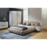 Kép 5/7 - SPACE franciaágy ágyráccsal 180x200 sötét szürke - 5. kép