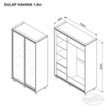 Kép 18/62 - Tolóajtós gardróbszekrény TORINO 1.4 m Bútorlap fehér - 18. kép