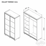 Kép 51/62 - Tolóajtós gardróbszekrény VENUS 1.2 m Tükör tölgy - 51. kép