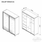 Kép 8/8 - VENUS tolóajtós gardrób tükörrel 1.8 m fehér - 8. kép