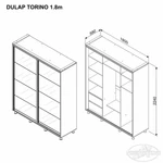 Kép 55/62 - Tolóajtós gardróbszekrény VENUS 2.0 m Tükör grafit - 55. kép