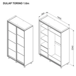 Kép 54/62 - Tolóajtós gardróbszekrény VENUS 2.0 m Tükör tölgy - 54. kép
