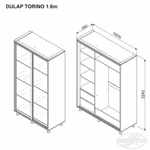 Kép 51/62 - Tolóajtós gardróbszekrény HAVANA 1.2 m Tükör grafit - 51. kép