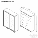 Kép 16/62 - Tolóajtós gardróbszekrény HAVANA 1.8 m Tükör fehér - 16. kép