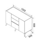 Kép 2/3 - SPACE fiókos komód szürke - 2. kép
