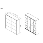 Kép 3/6 - SPACE gardrób 2.2 m szürke - 3. kép