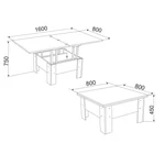Kép 3/3 - TRANSFORMER dohányzó/étkező asztal fehér - 3. kép