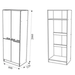 Kép 2/3 - BRAVO gardrób szekrény 80 cm sötét-sonoma - 2. kép