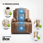 Kép 5/18 - Masszázsfotel BOX kinyitható pufával Karamell öko-bőr