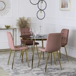 Kép 3/11 - Elegáns rózsaszín bársony fotel