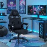 Kép 2/8 - VIDAL fekete forgó gamer szék